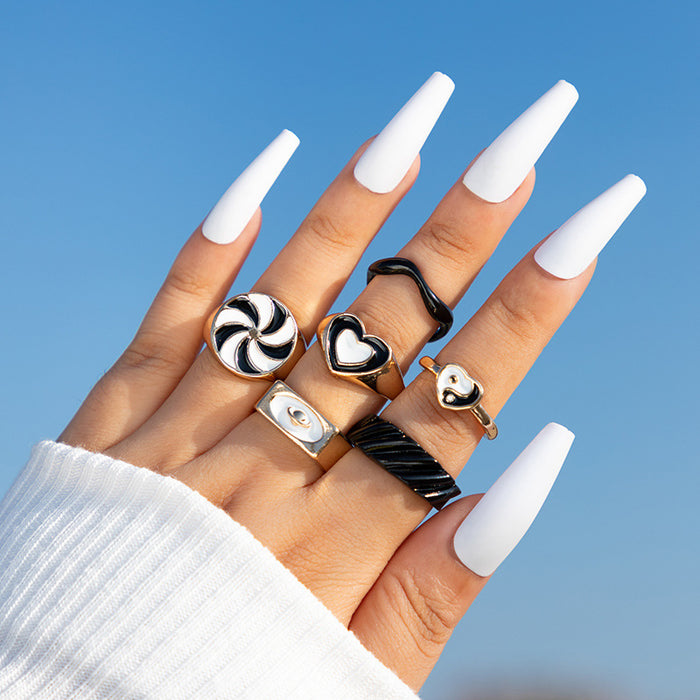 Dark Love Windmill Tai Chi 6-piece Oil Drop Ring