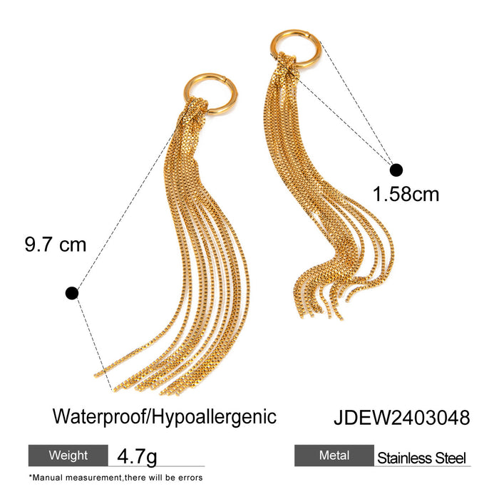 Pendientes irregulares de triple capa de acero inoxidable bañados en oro de 18 quilates: diseño de lágrima pequeña