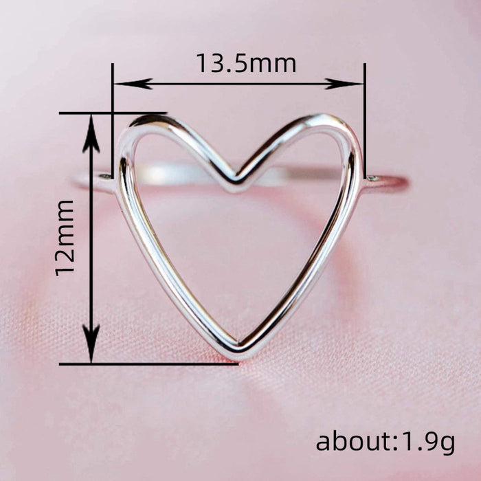 Anillo de corazón simple, anillo clásico liso, accesorios elegantes