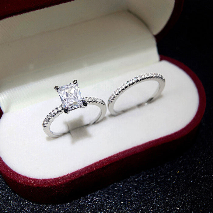 Anillo de diamantes simulados con ocho corazones y ocho flechas, anillo de bodas sencillo para parejas, transmisión en vivo, gran oferta