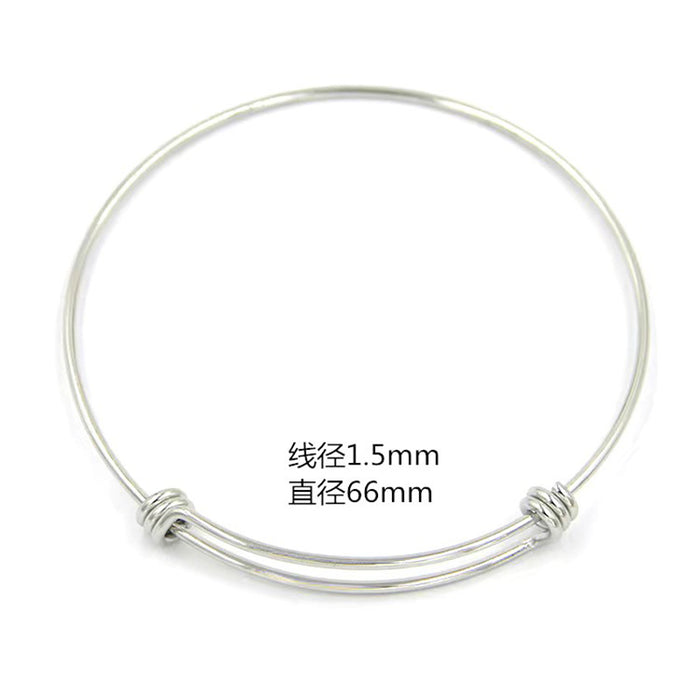 304 Titanium Steel Round Adjustable Push-Pull Coil Bracelet