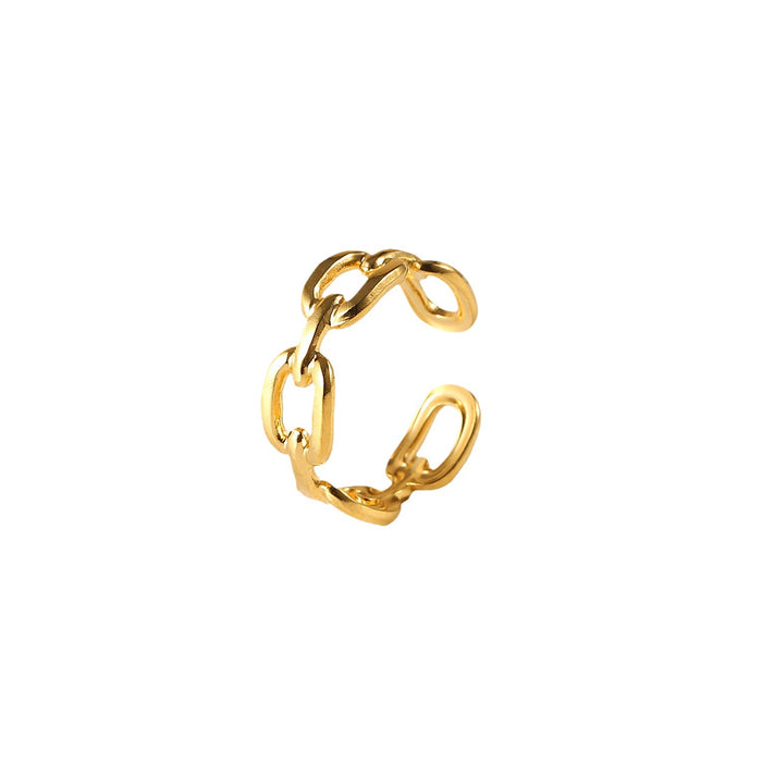 Double Layer 18K Gold Plated Stainless Steel Ring - Elegant Style