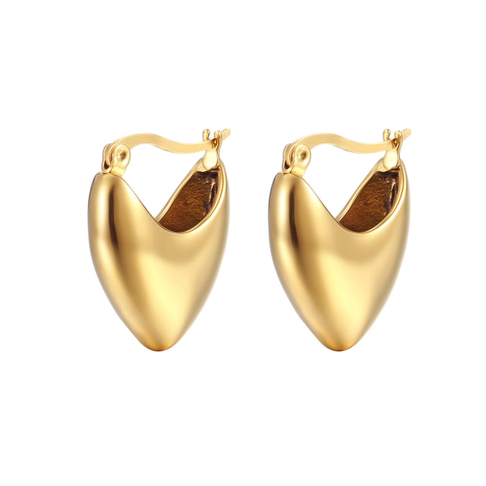 Pendientes irregulares de acero de titanio en oro de 18 quilates, pendientes de mujer de moda con forma de amor exquisito