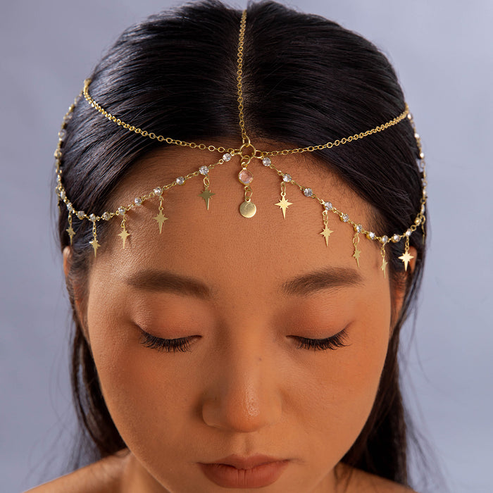 Bohemian Rhinestone Star Head Chain with Exotic Style for Women