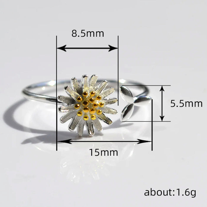 Small daisy ring small fresh adjustable open ring