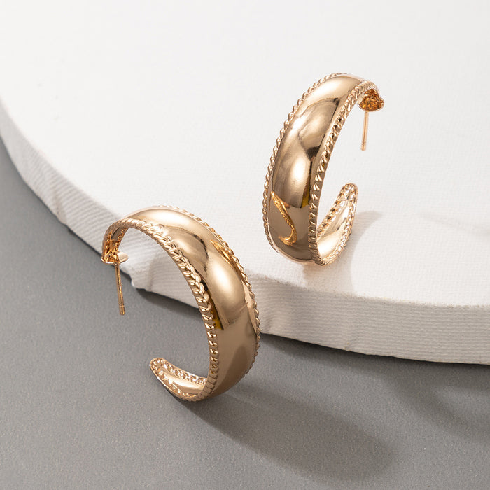 Alloy plain hoop earrings geometric simple pattern earrings