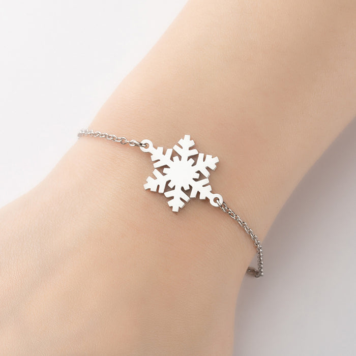 Christmas snowflake pendant bracelet, winter all-match personality jewelry wholesale