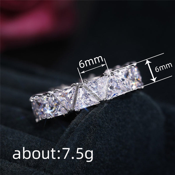 Luxury zircon ring full of diamonds ring birthday gift party jewelry