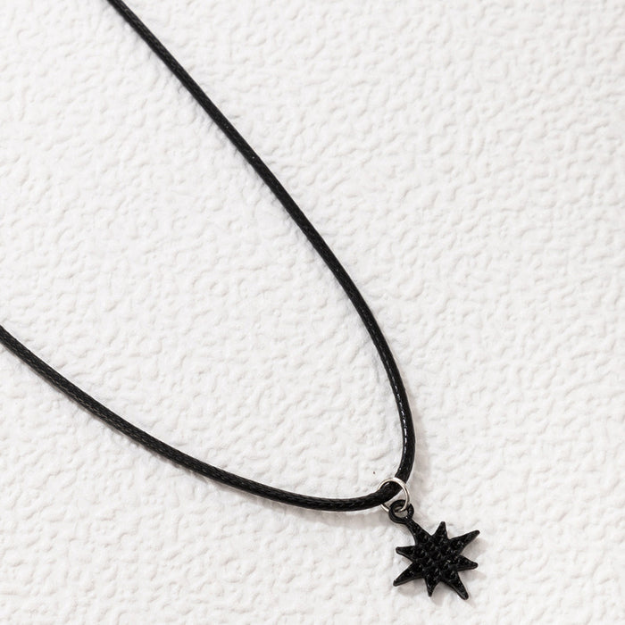 Black Star Pendant Choker Necklace - Stylish Minimalist Star Chain for Women