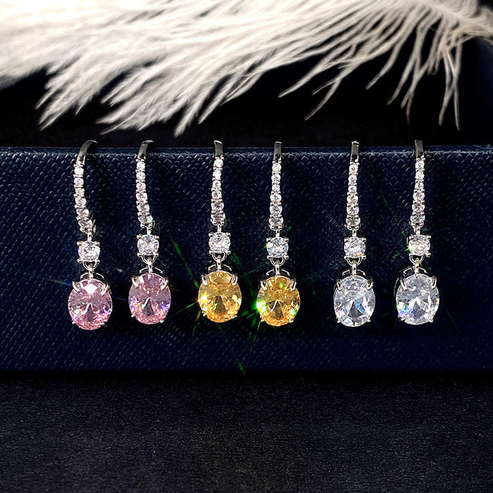 Colored diamond earrings multi-color series earrings fashion live broadcast