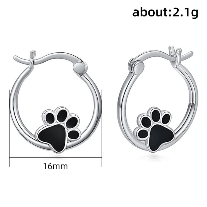 Animal cat claw earrings cute heart-shaped earrings