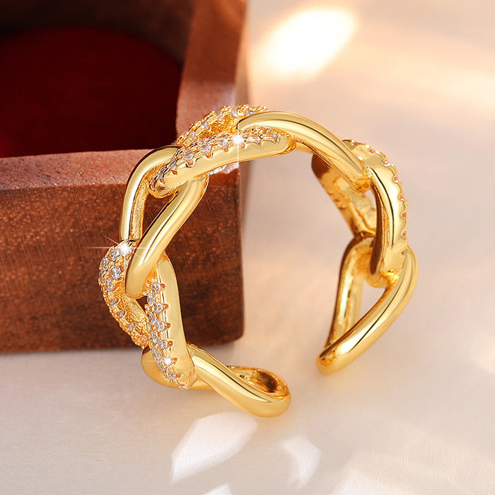 Temperament chain ring, atmospheric light luxury niche design index finger ring