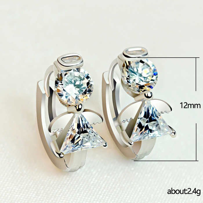 Angel ear clips creative women's zircon earrings