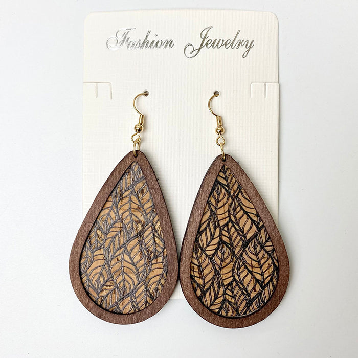 Flower wooden earrings