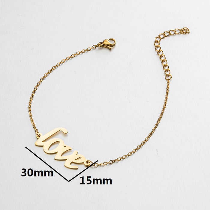 English letter love pendant bracelet, French retro temperament jewelry wholesale