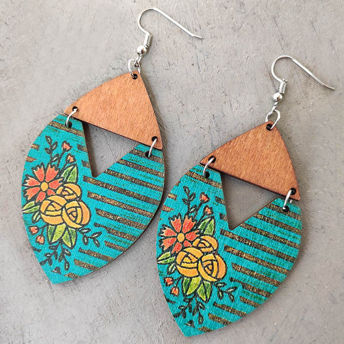 Wooden heart earrings