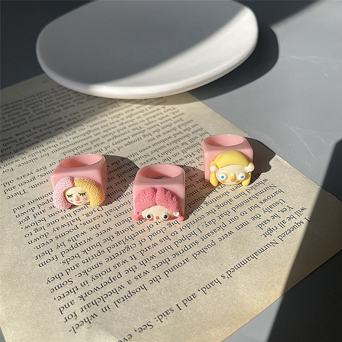 Creative cartoon avatar student ring