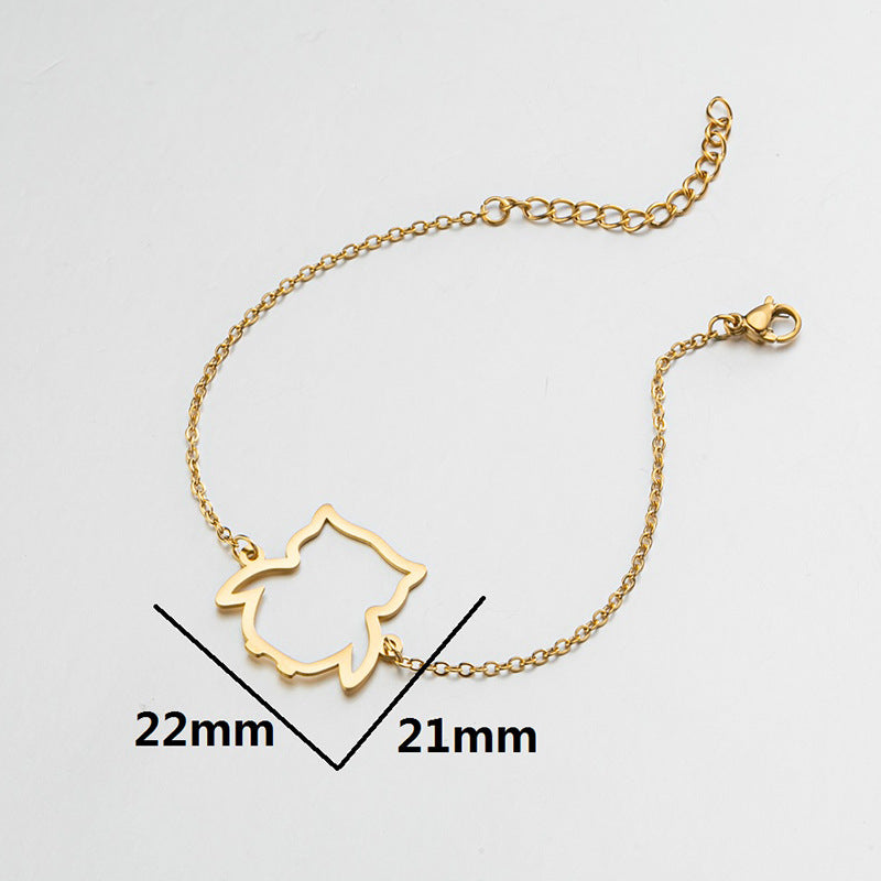 Creative origami animal bracelets, stainless steel butterfly rabbit cat bracelets cross-border wholesale