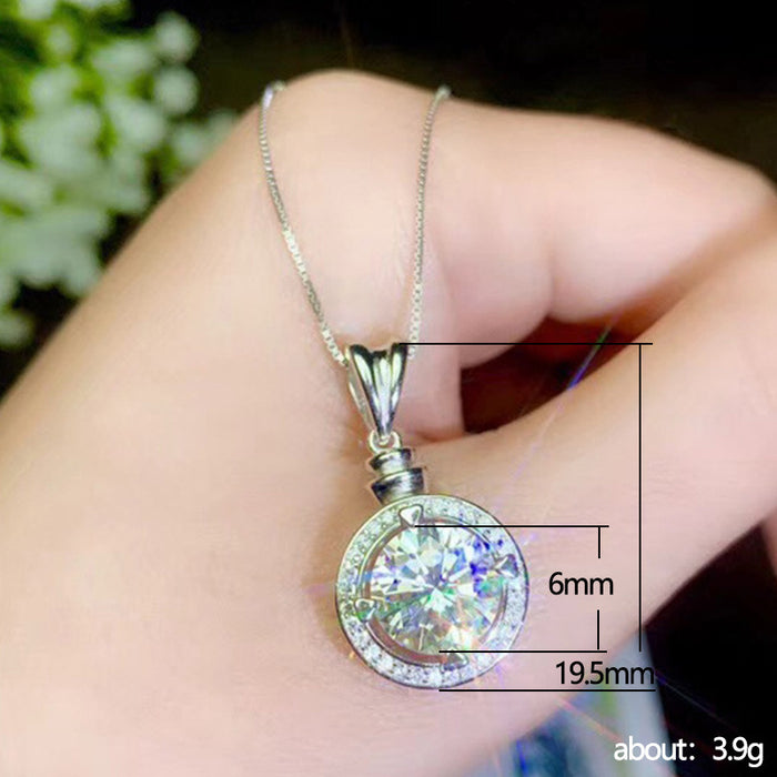 Imitation Moissanite Platinum Plated Women's Zircon Clavicle Necklace