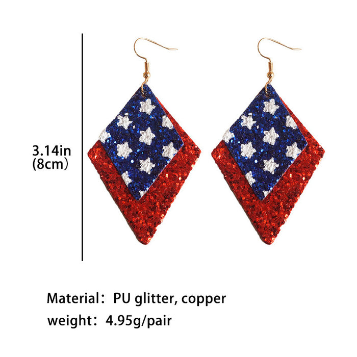 American Flag Star Earrings in Red, White, and Blue for Independence Day