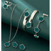 Wholesale 5-piece set of five-petal flower necklace, bracelet, bangle, earrings, and ring - wallojewerly 