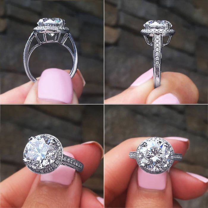 Anillo de platino bañado en cobre con circonitas y simulación de ocho corazones y ocho flechas