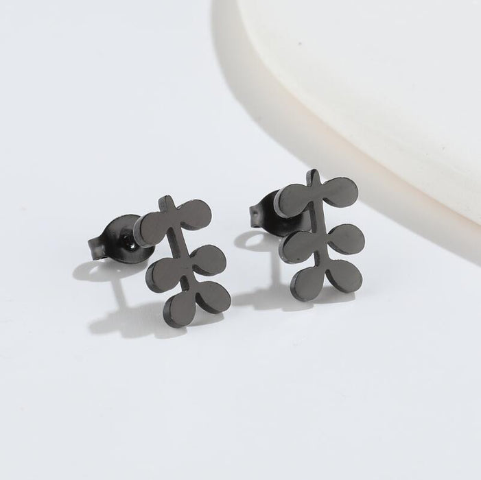 Leaf Stainless Steel Stud Earrings - Simple and Elegant Nature Jewelry