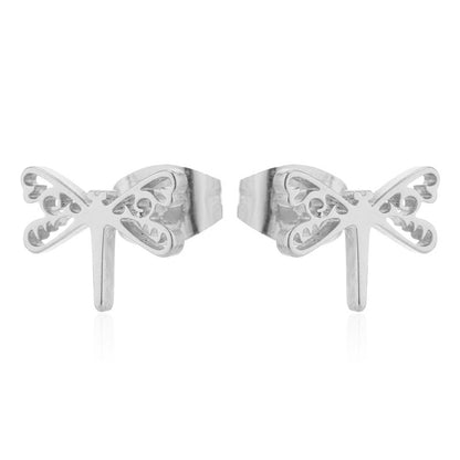 Dragonfly Stainless Steel Stud Earrings - Cute and Playful Animal Jewelry