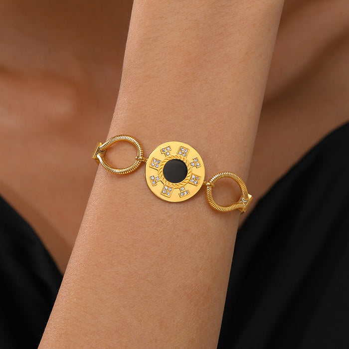 Gold Plated Stainless Steel Rudder Bracelet （Minimo de compra 2） - wallojewerly 