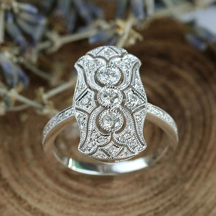 Hot retro ring hollow palace style jewelry palace celebration women's ring
