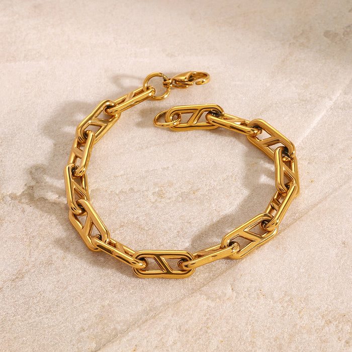 Stainless steel gold bracelet metal chain titanium steel jewelry