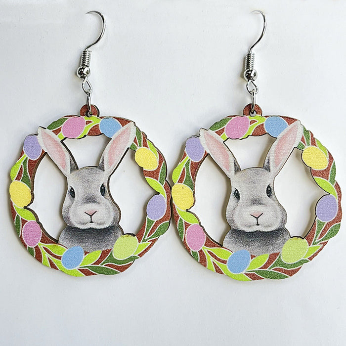 Easter Cute Earrings with Mushroom, Cross, Bunny, and Egg Designs