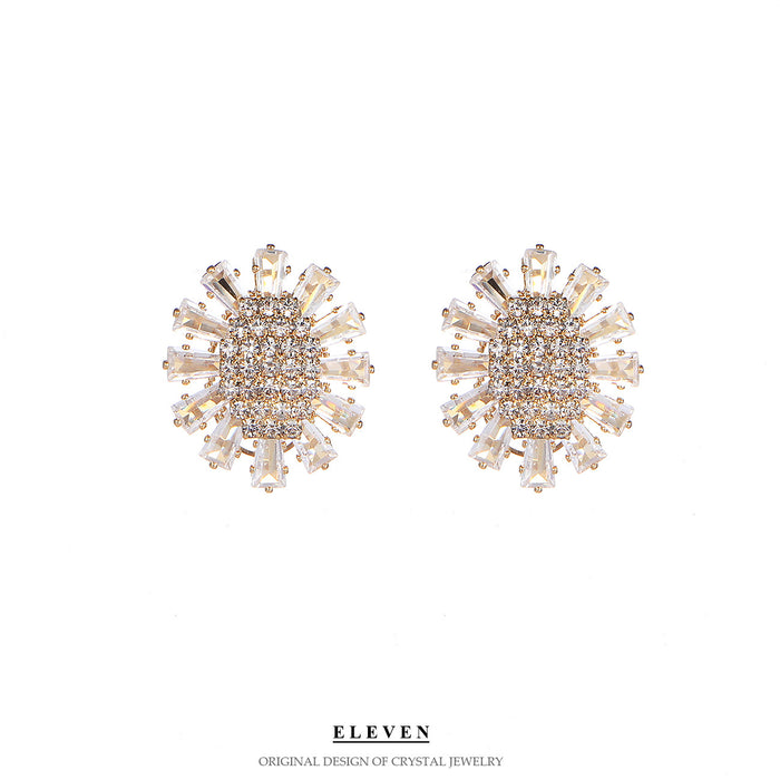 Luxury Snowflake Rhinestone Earrings - Elegant Bridal Jewelry for Weddings