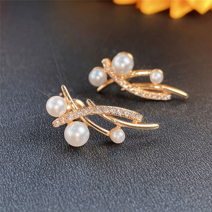 Imitation pearl earrings tassel earrings retro earrings for women