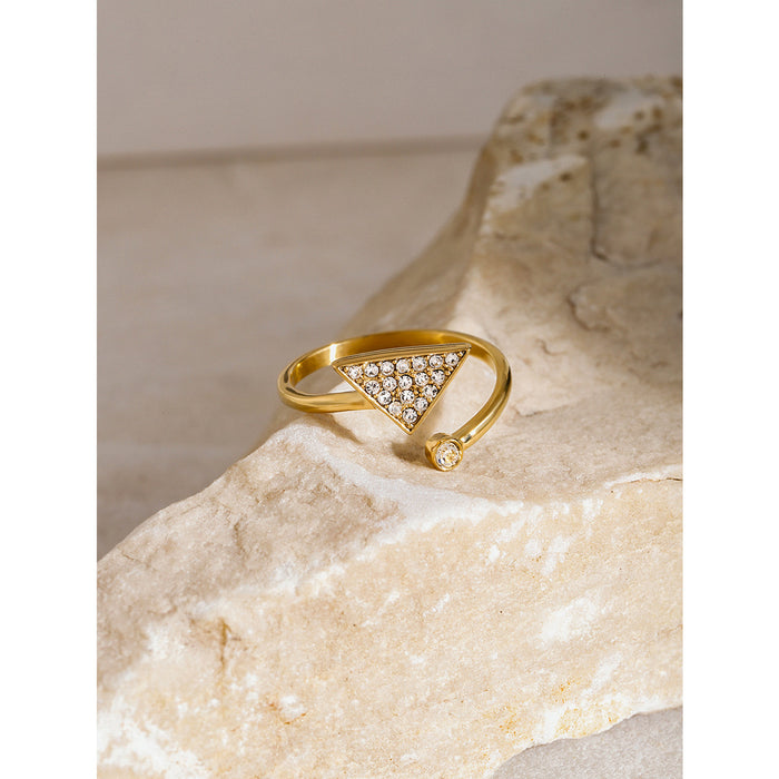 Exquisite 18K Gold Plated Stainless Steel Ring with Braided Detail