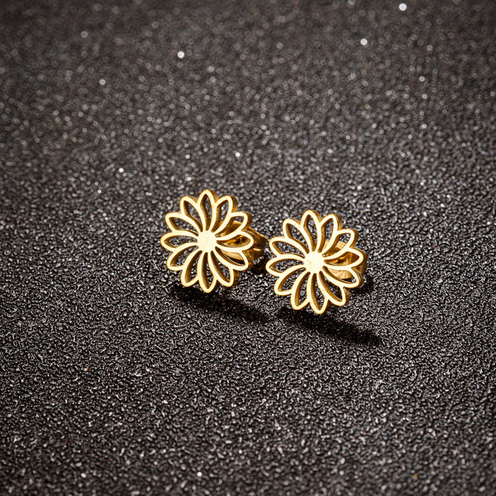 Daisy Flower Stainless Steel Stud Earrings - Delicate and Elegant Jewelry