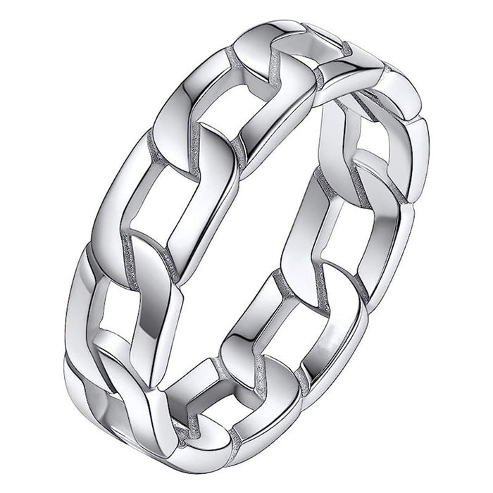 European and American metallic trendy men's simple ring