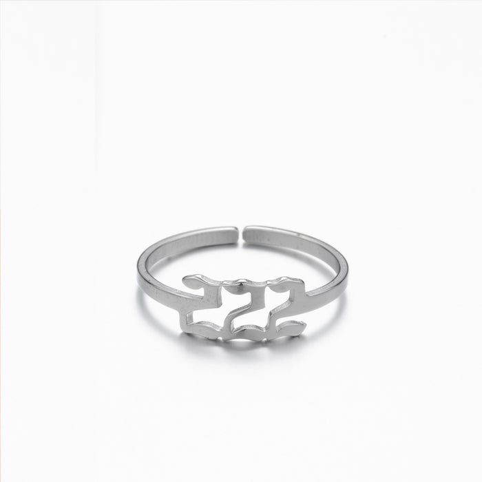 Lucky number ring, stainless steel 111-999 open memorial ring wholesale