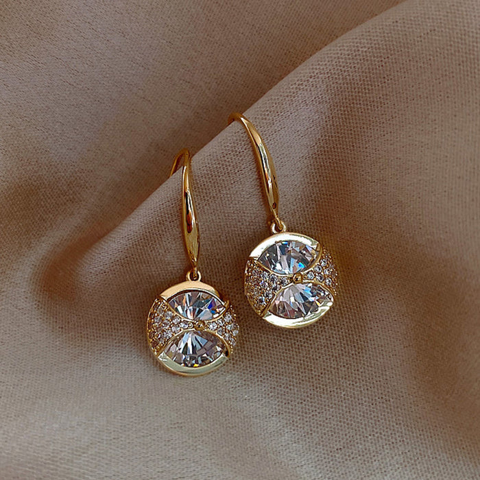 Pendientes de diamantes grandes y redondos, pendientes de estilo sencillo y moderno