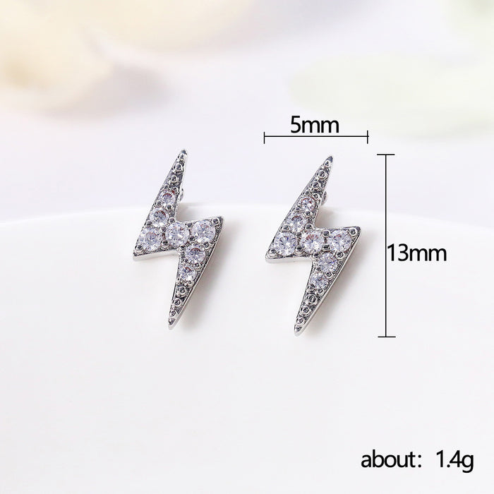 Mini Lightning Zircon Earrings for Students