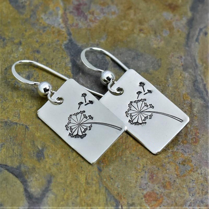 Rectangular dandelion ear hooks simple retro earrings