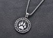 Pirate Viking Bear Paw Printed Stainless Steel Necklace - wallojewerly 