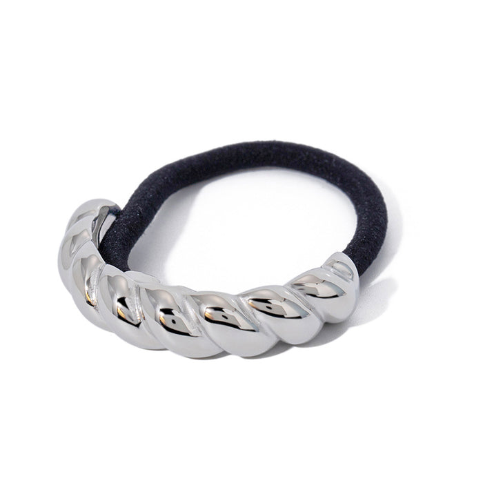 Stainless Steel Hair Tie - High-End Metal Elastic Band for Ponytails