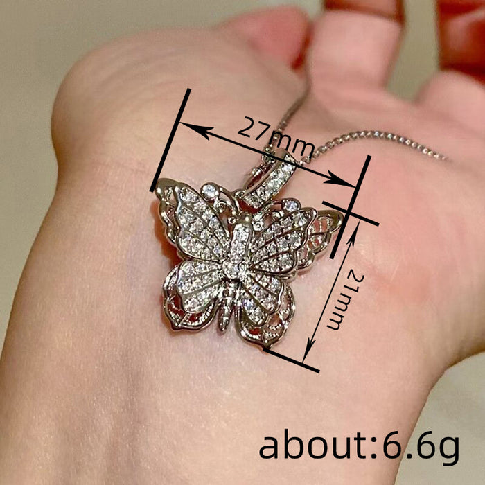 Double Butterfly O-Shaped Chain Necklace