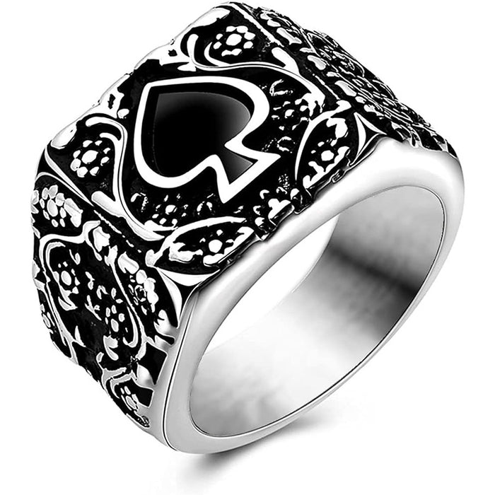 Spade Heart Hip Hop Ring Creative Unisex Retro Ring