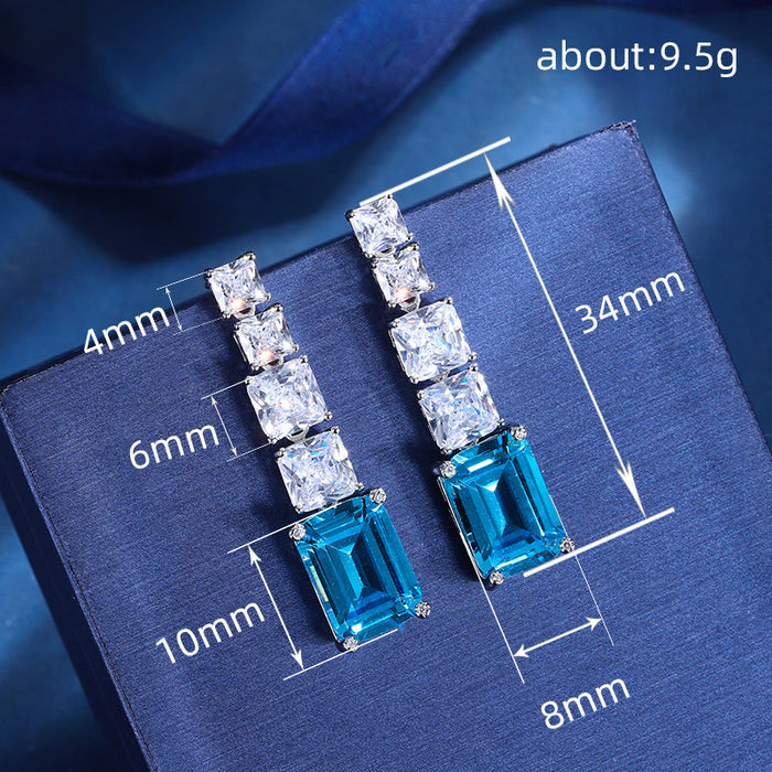 Diamond earrings for women niche high-end geometric earrings