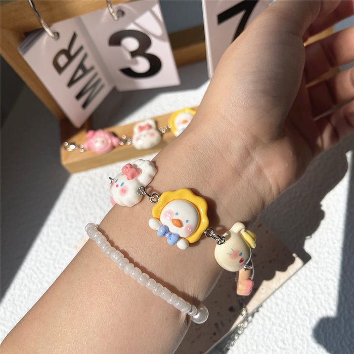 Animal rabbit acrylic bracelet children niche design