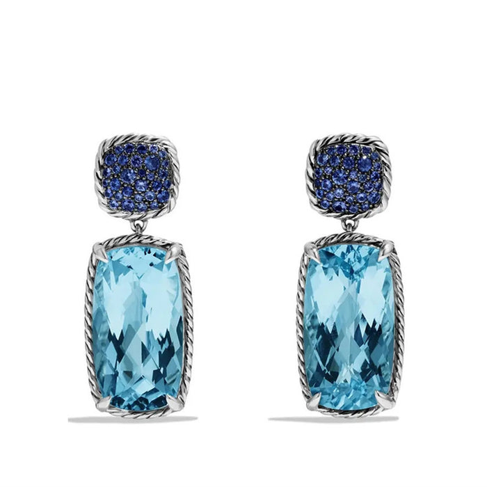 Aquamarine earrings luxury zircon earrings for women