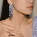 Vintage Long Tassel Earrings - S925 Silver Zircon Butterfly Dangle Earrings for Women - wallojewerly 