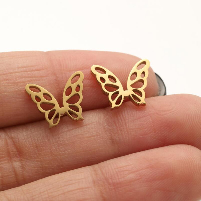 Butterfly wing earrings, Amazon new girls cute spring and summer love pattern personality earrings wholesale